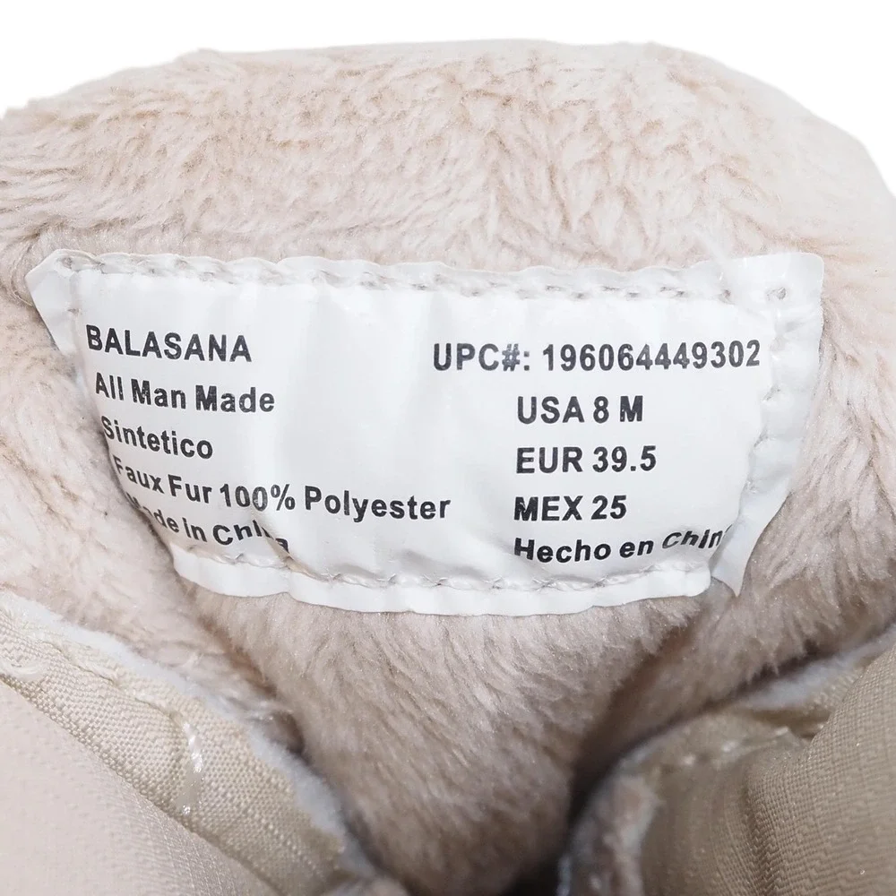 Eddie Bauer Balasana Womens 8M Winter Snow Boots Quilted Faux Fur Lined Beige